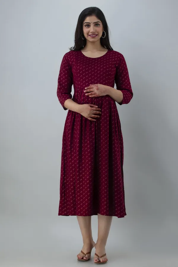 Maroon_Viscose_Rayon_Printed_Regular_Kurta_For_Women