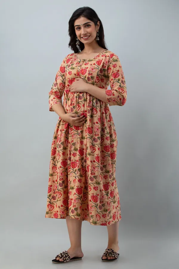 Multicolor_Cotton_Blend_Regular_Gown_For_Women