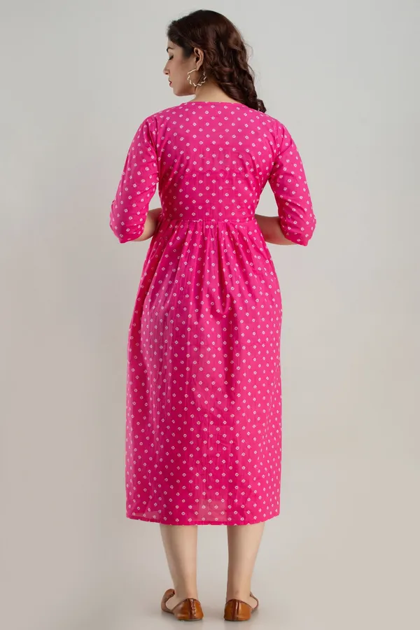 Pink_Cotton_Blend_Block_Print_Regular_Kurta_For_Women