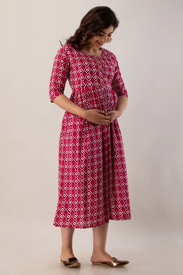 Maroon_Cotton_Blend_Printed_Regular_Kurta_For_Women