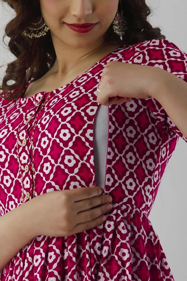 Maroon_Cotton_Blend_Printed_Regular_Kurta_For_Women