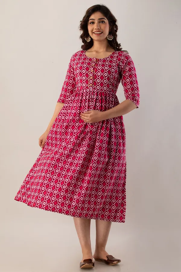 Maroon_Cotton_Blend_Printed_Regular_Kurta_For_Women
