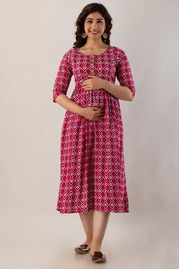 Maroon_Cotton_Blend_Printed_Regular_Kurta_For_Women