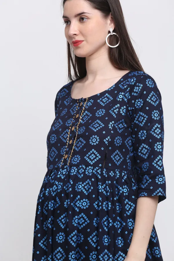 Dark_Blue_Viscose_Rayon_Printed_Regular_Kurta_For_Women