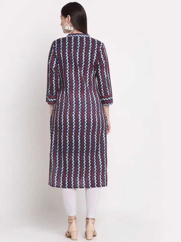 Blue_Cotton_Blend_Printed_Regular_Kurta_For_Women