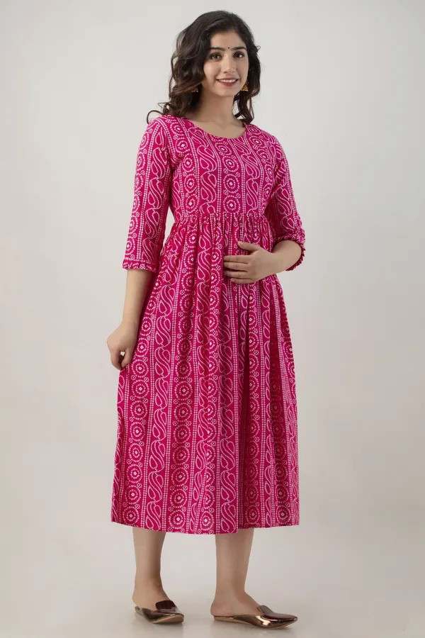 Pink_Cotton_Blend_Printed_Regular_Kurta_For_Women