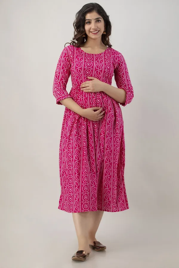 Pink_Cotton_Blend_Printed_Regular_Kurta_For_Women
