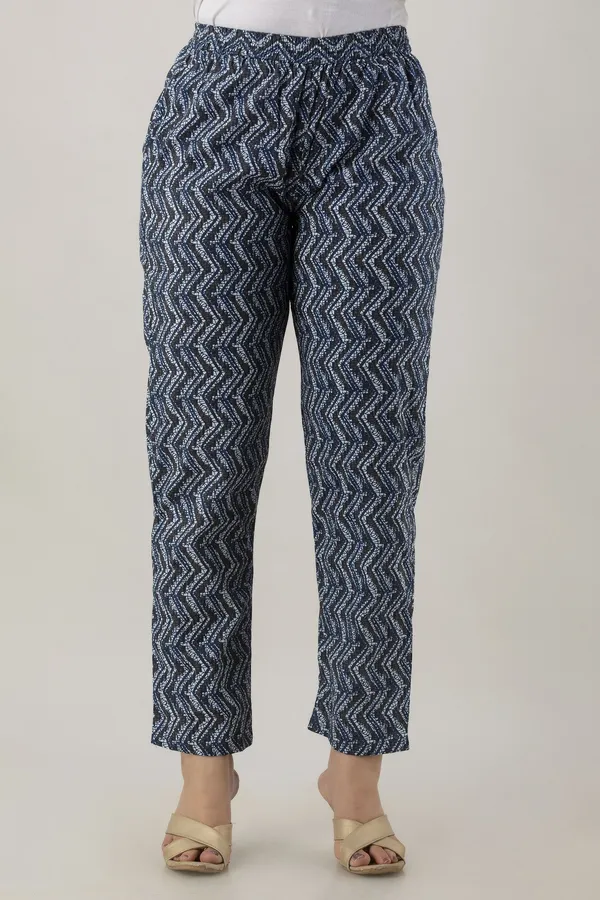 Blue_Pure_Cotton_Printed_Regular_Kurta_Pant_Set_For_Women