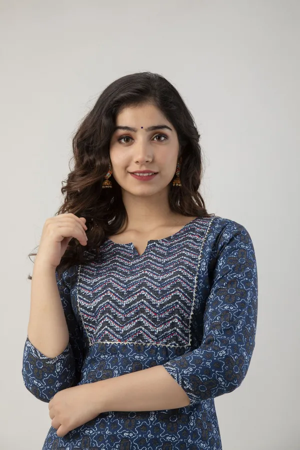 Blue_Pure_Cotton_Printed_Regular_Kurta_Pant_Set_For_Women
