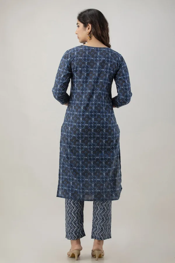 Blue_Pure_Cotton_Printed_Regular_Kurta_Pant_Set_For_Women