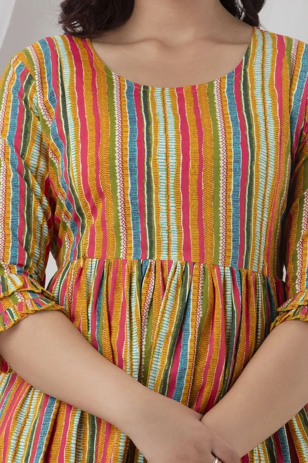 Yellow_Cotton_Blend_Striped_Regular_Kurta_For_Women