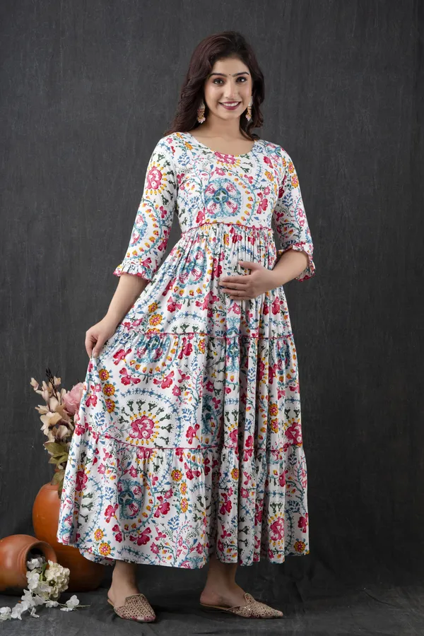 White_Cotton_Blend_Printed_Regular_Kurta_For_Women