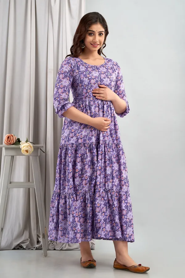 Purple_Cotton_Blend_Floral_Print_Regular_Kurta_For_Women