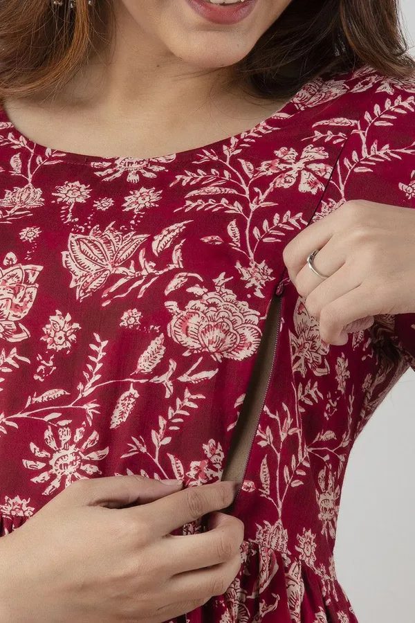 Maroon_Cotton_Blend_Regular_Gown_For_Women