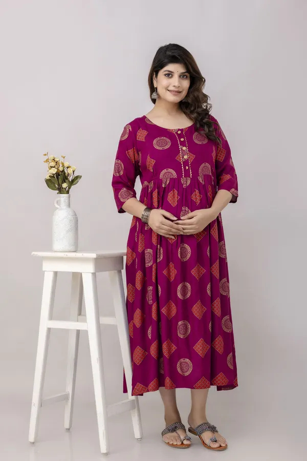 Maroon_Pure_Cotton_Printed_Regular_Kurta_For_Women