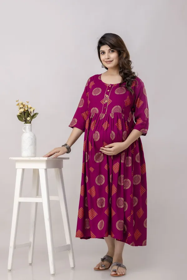 Maroon_Pure_Cotton_Printed_Regular_Kurta_For_Women