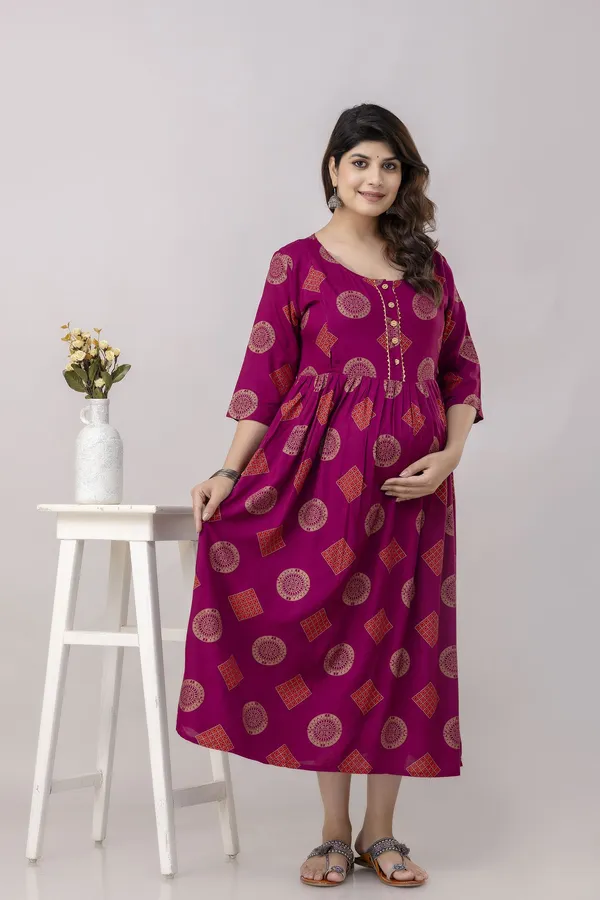 Maroon_Pure_Cotton_Printed_Regular_Kurta_For_Women