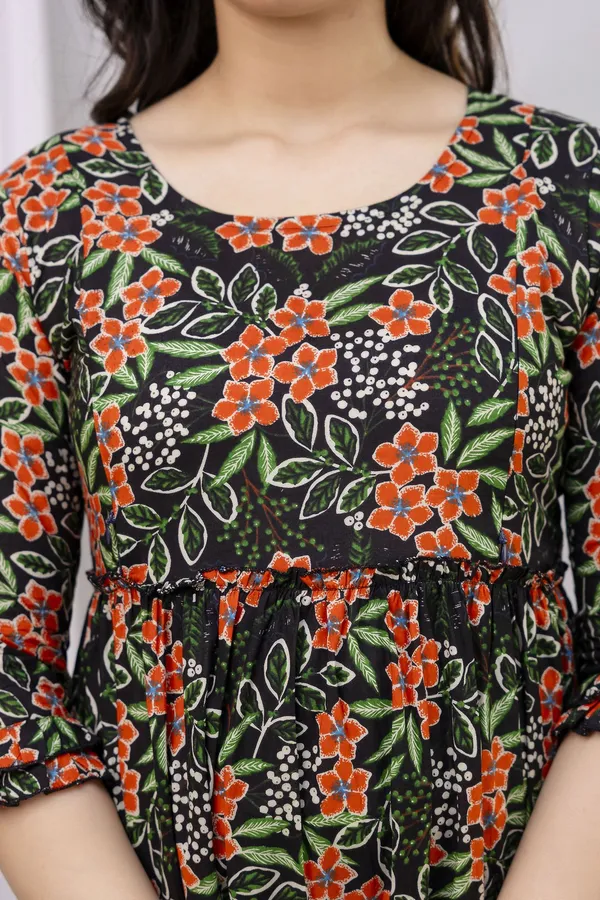 Black_Pure_Cotton_Printed_Regular_Kurta_For_Women