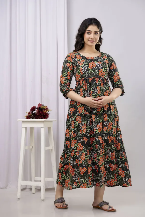 Black_Pure_Cotton_Printed_Regular_Kurta_For_Women