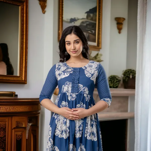 Blue_Cotton_Blend_Floral_Print_Regular_Gown_For_Women