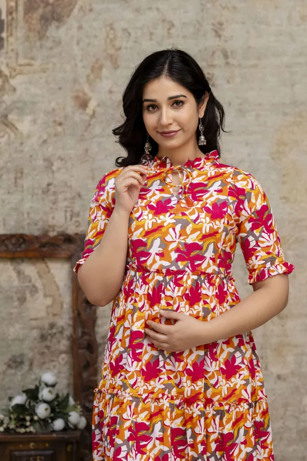 Pink_Cotton_Rayon_Floral_Print_Regular_Gown_For_Women
