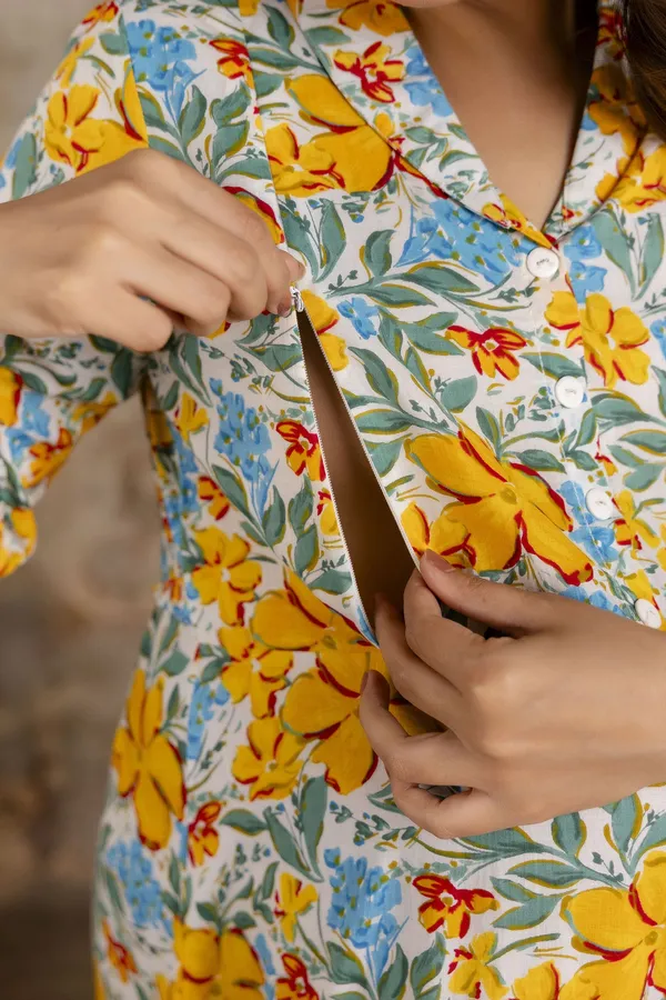 Yellow_Pure_Cotton_Regular_Dress_For_Women