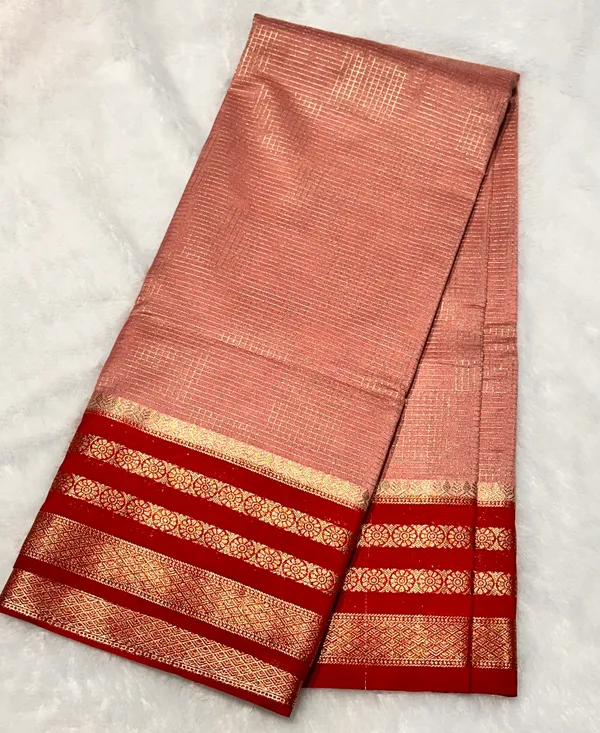 Peach_And_Maroon_Semi_Crepe_Silk_Premium_Saree_For_Women