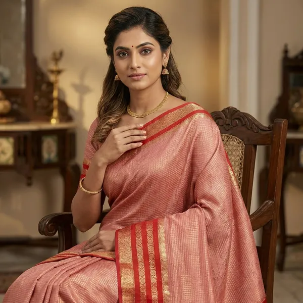 Peach_And_Maroon_Semi_Crepe_Silk_Premium_Saree_For_Women