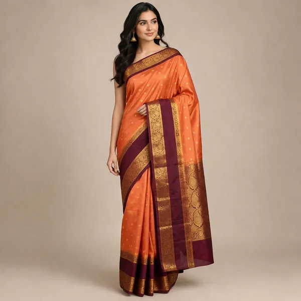 Orange_Semi_Crepe_Silk_Premium_Saree_For_Women