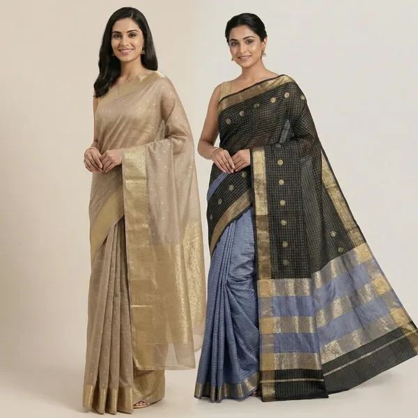 Blue_And_Gold_Premium_Saree_For_Women_Combo_Pack_Of_2