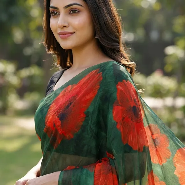 Red_And_Green_Digital_Georgette_Premium_Saree_For_Women