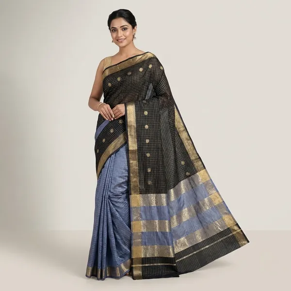 Blue_And_Gold_Premium_Saree_For_Women_Combo_Pack_Of_2