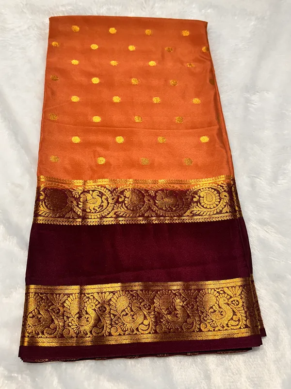 Off_White_And_Orange_Premium_Saree_For_Women_Pack_of_2