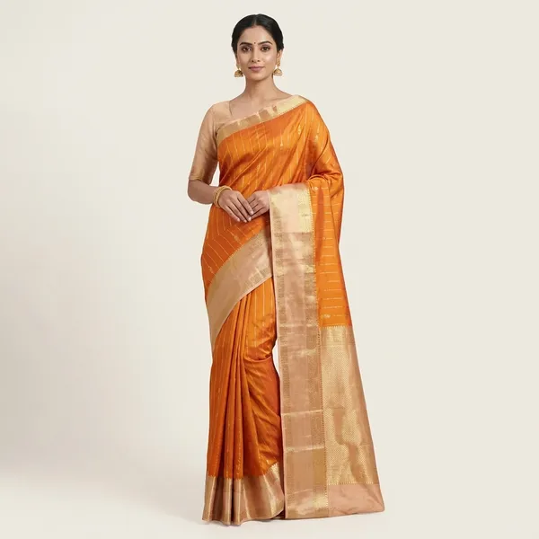 Orange_Semi_Crepe_Silk_Premium_Saree_For_Women