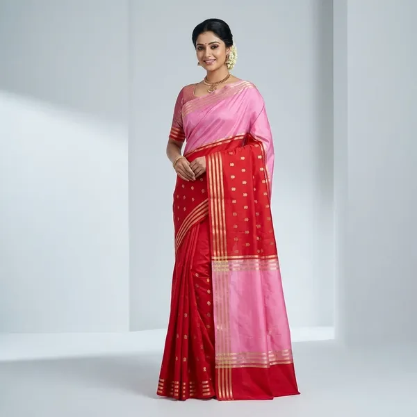 Pink_And_Red_Semi_Crepe_Silk_Premium_Saree_For_Women
