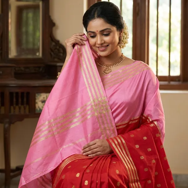 Pink_And_Red_Semi_Crepe_Silk_Premium_Saree_For_Women