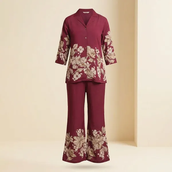 Wine_Cotton_Floral_Co_Ord_Set_For_Women