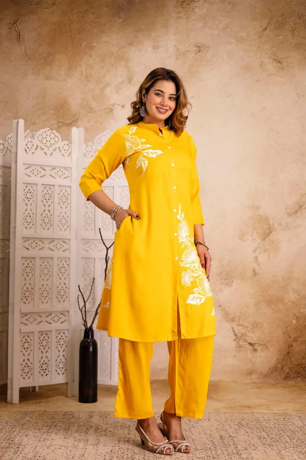 Mustard_Yellow_Cotton_Floral_Co_Ord_Set_For_Women