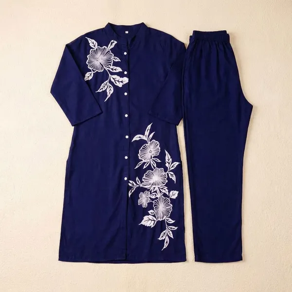 Navy_Blue_Cotton_Floral_Co_Ord_Set_For_Women