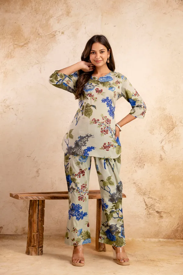 Green_And_Blue_Cotton_Floral_Co_Ord_Set_For_Women
