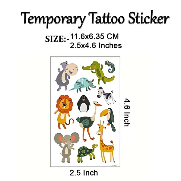 12pcs_Animals_Kid_Set_Temporary_Tattoo_pack_of_2
