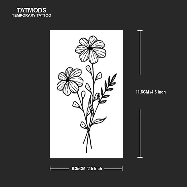 2_Flower_Black_Design_Temporary_tattoo_Pack_of_2