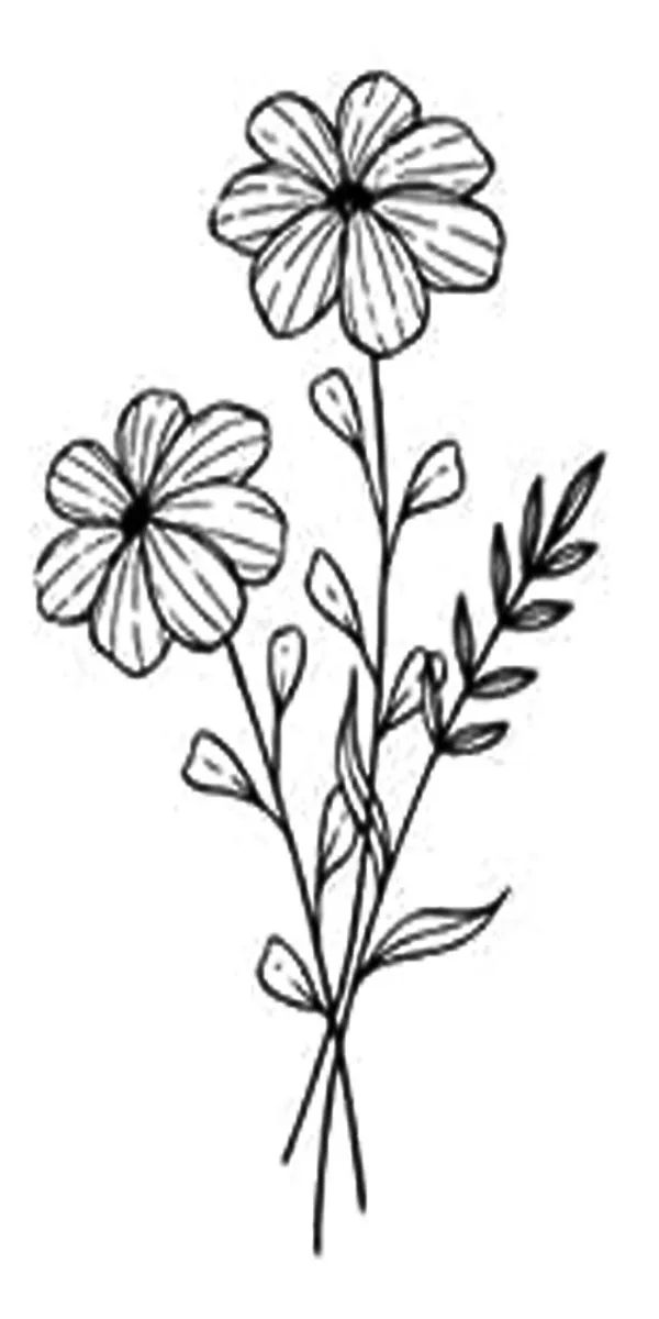 2_Flower_Black_Design_Temporary_tattoo_Pack_of_2