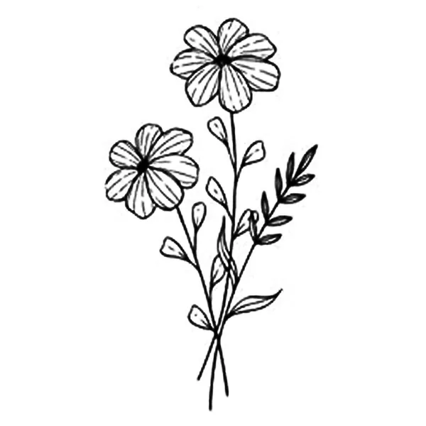 2_Flower_Black_Design_Temporary_tattoo_Pack_of_2