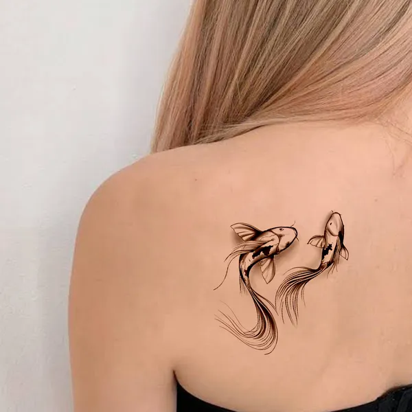 2_Set_Fish_Luck_Temporary_Tattoo_pack_of_2