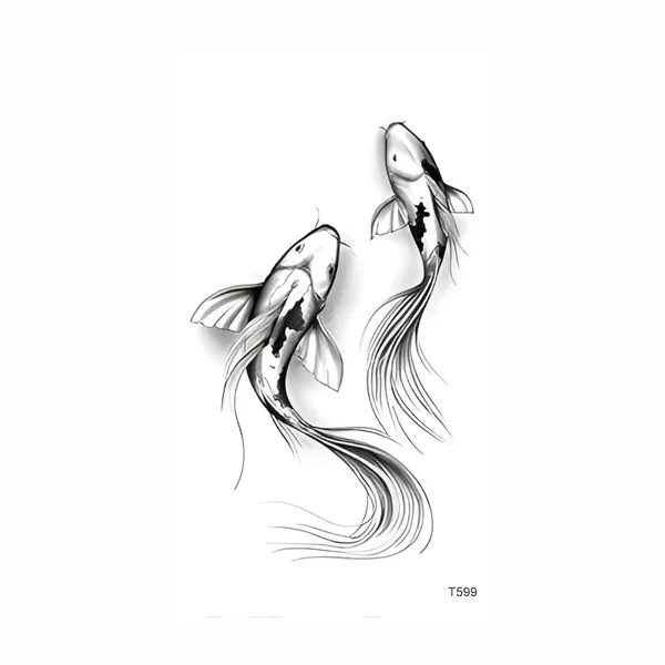 2_Set_Fish_Luck_Temporary_Tattoo_pack_of_2
