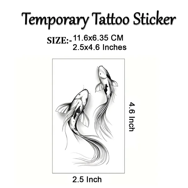 2_Set_Fish_Luck_Temporary_Tattoo_pack_of_2