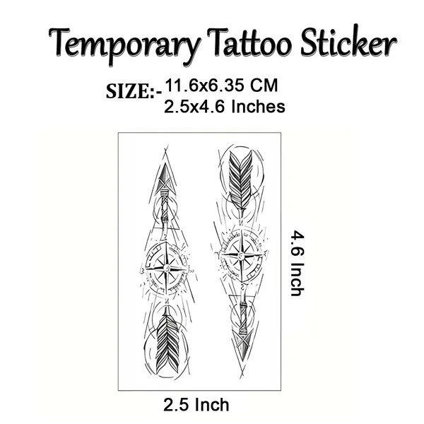 2_set_Arrow_Clock_Temporary_Tattoo_pack_of_2