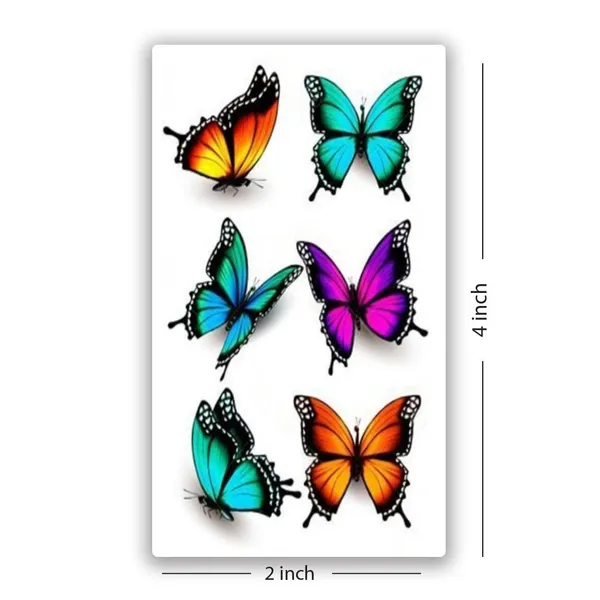 3D_Butterfly_Design_Multicolour_Temporary_Tattoo_pack_of_2
