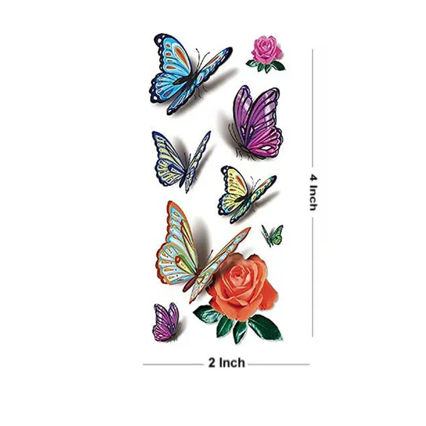 3D_Butterfly_With_Rose_Tattoo_pack_of_2
